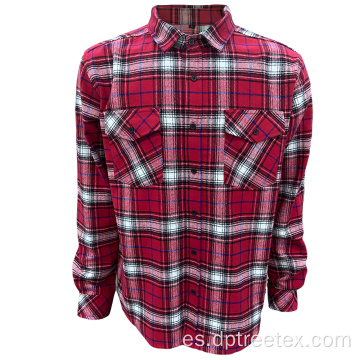 Camisa de cuadros de franela de peso pesado para hombre personalizado